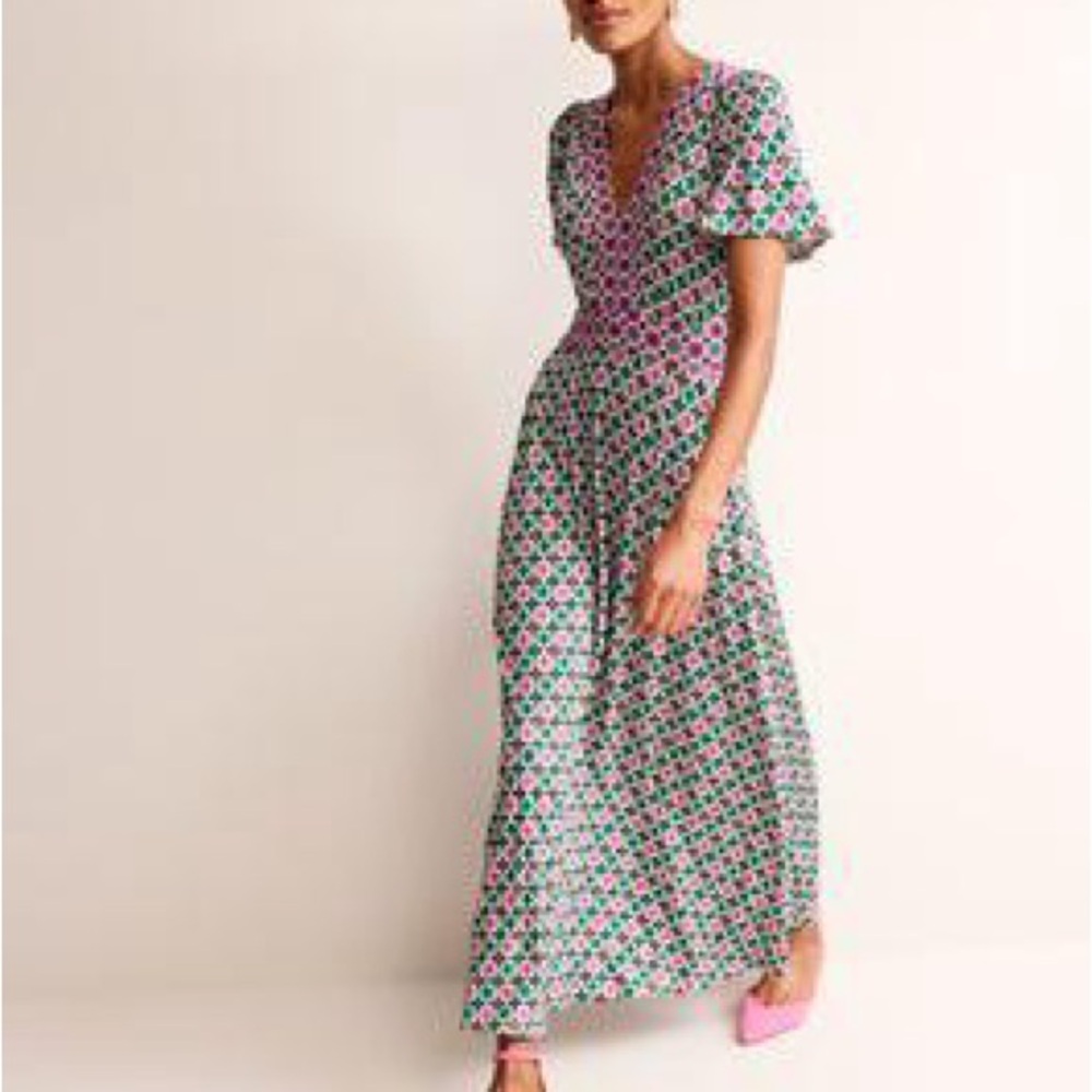 Boden Flutter Maxi dress floral mosaic
